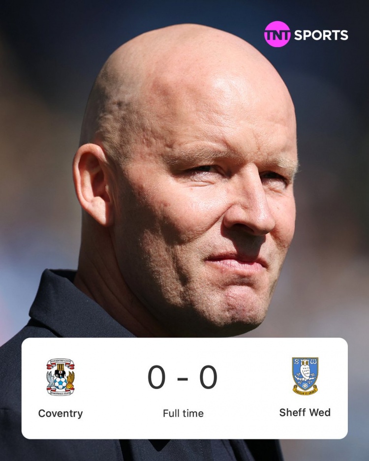 0-0逼平领头羊考文垂，谢周三连续37轮不胜创英国足球联赛纪录