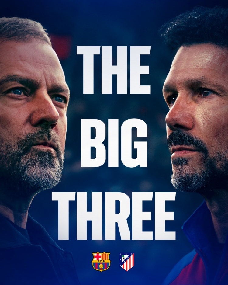 弗里克斗法西蒙尼！巴萨发布海报：三场比赛一个目标，赢下所有