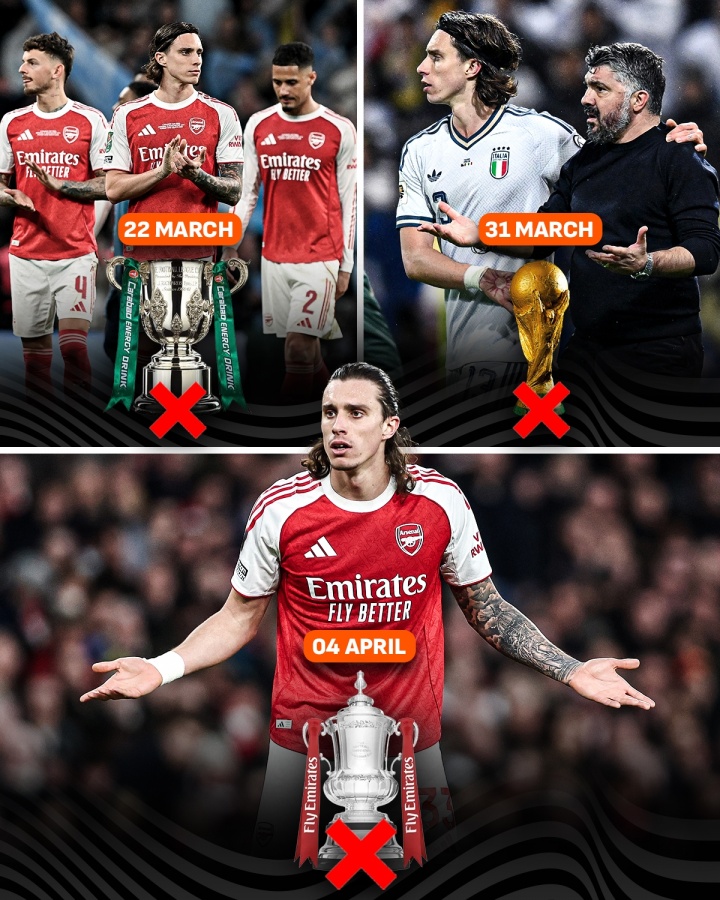 苦！过去两周的卡拉菲奥里：联赛杯失冠→无缘世界杯→足总杯出局