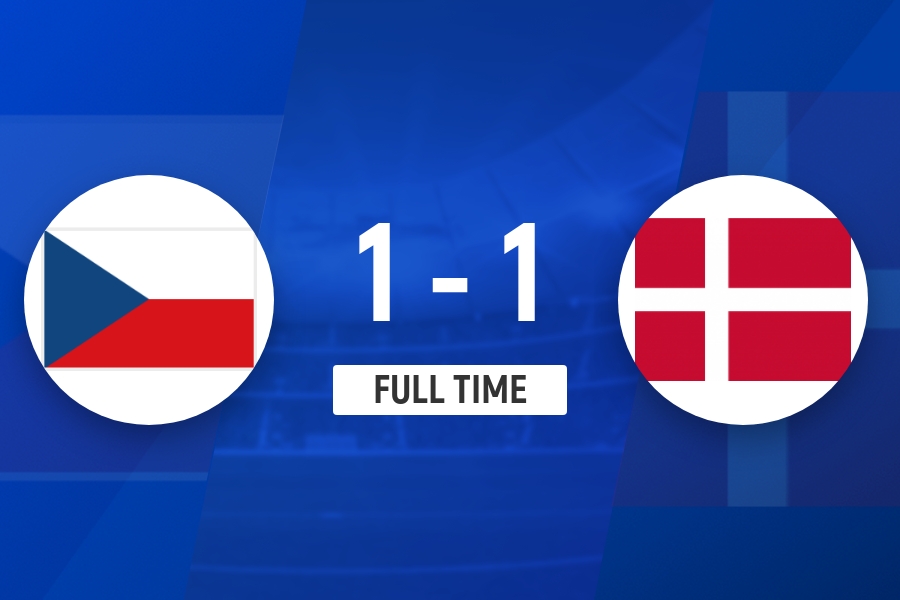 90分钟战报-捷克1-1丹麦进加时 苏尔克凌空斩闪击安诺森救主