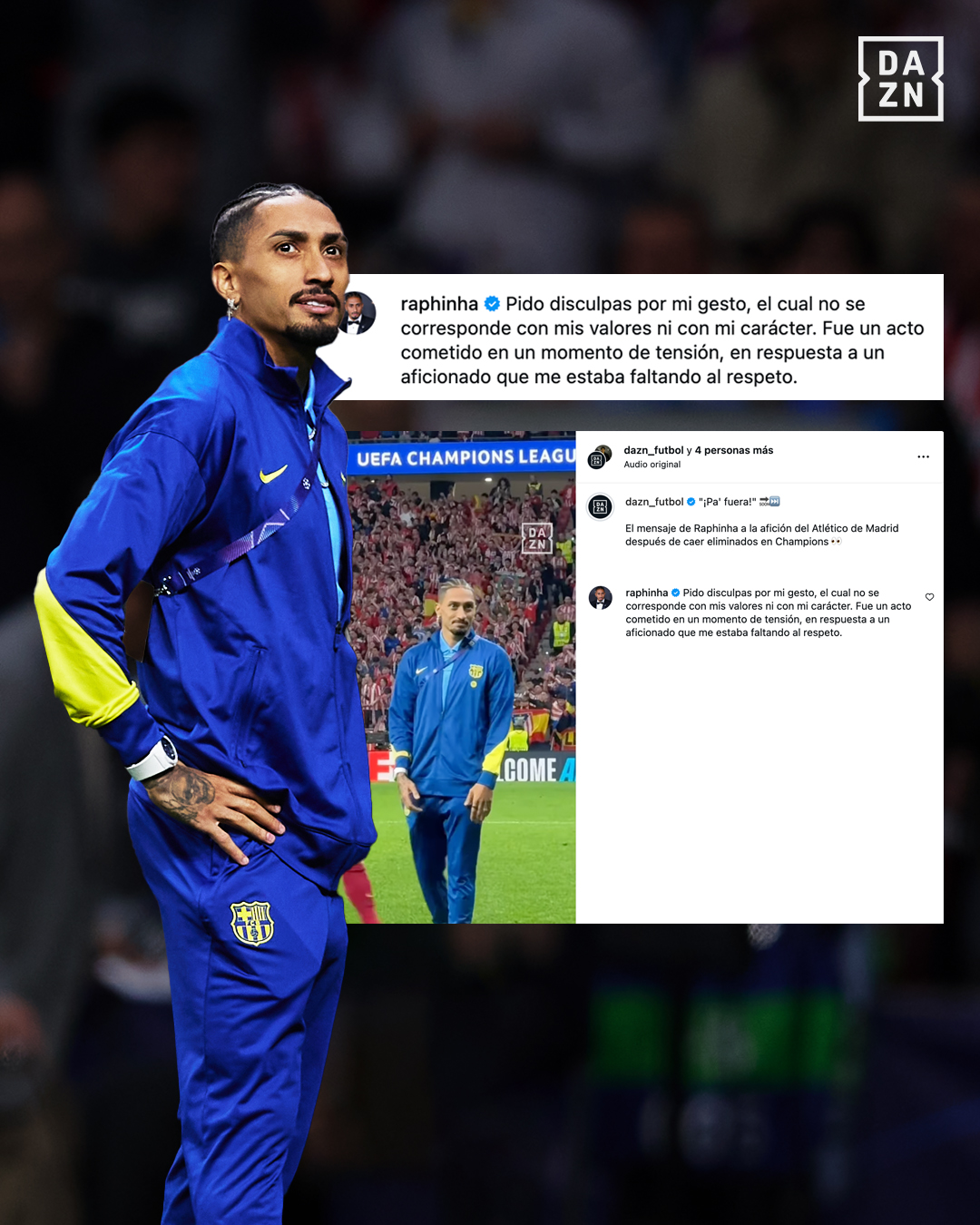 嘲讽马竞下轮就回家！拉菲尼亚道歉：当时太激动了，有球迷在骂我