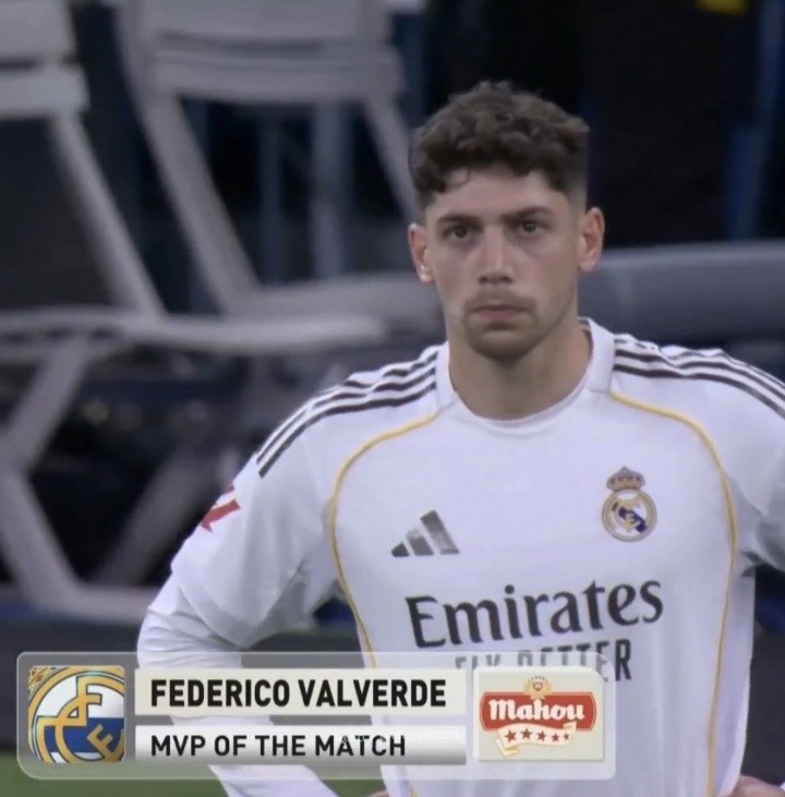 远射先拔头筹！官方：巴尔韦德当选皇马vs赫罗纳全场MVP