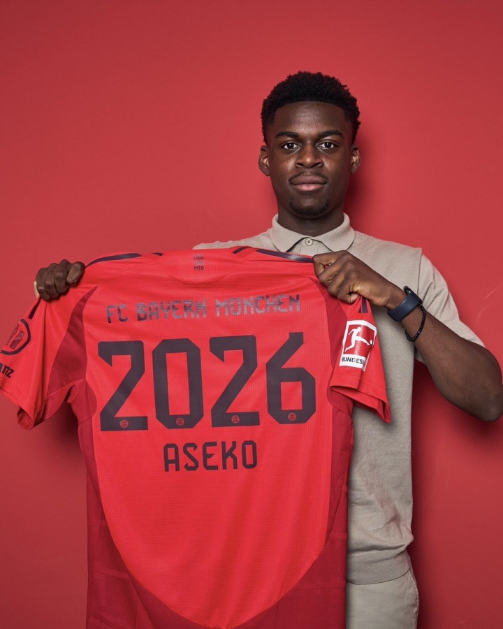 记者：法兰克福有意拜仁外租小将阿塞科，球员本赛季28场3球6助