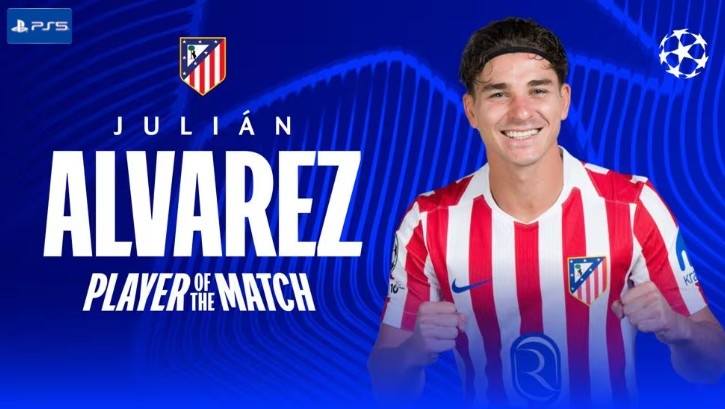 任意球世界波！阿尔瓦雷斯当选马竞2-0巴萨一役全场最佳