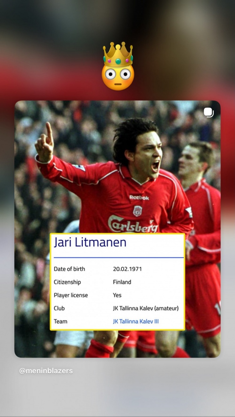 55岁芬兰球星利特马宁复出，加盟爱沙尼亚塔林卡列夫三队