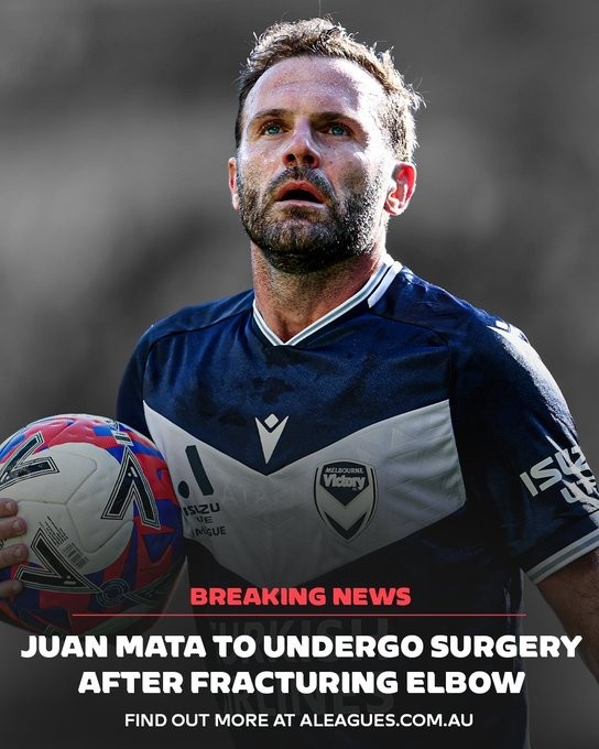 祝好！37岁马塔手肘骨折将接受手术，本赛季23场澳超5球12助