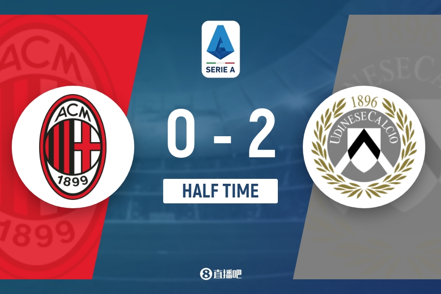 半场-AC米兰0射正0-2乌迪内斯 埃克勒卡姆破门巴尔泰萨吉乌龙