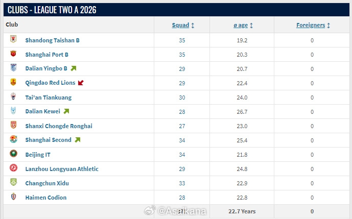 中乙在内的多个第三级别职业联赛已不再被纳入市场价值评估范畴