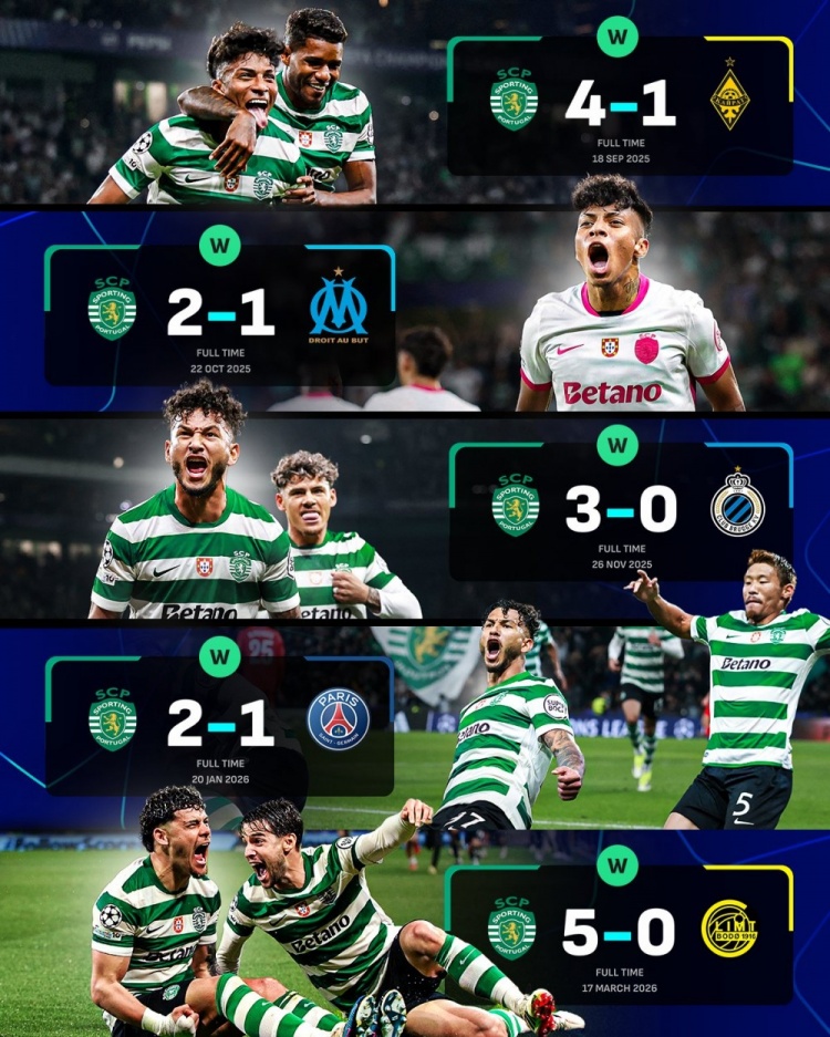 将战阿森纳！葡体本赛季欧冠主场5战全胜，含战胜卫冕冠军巴黎