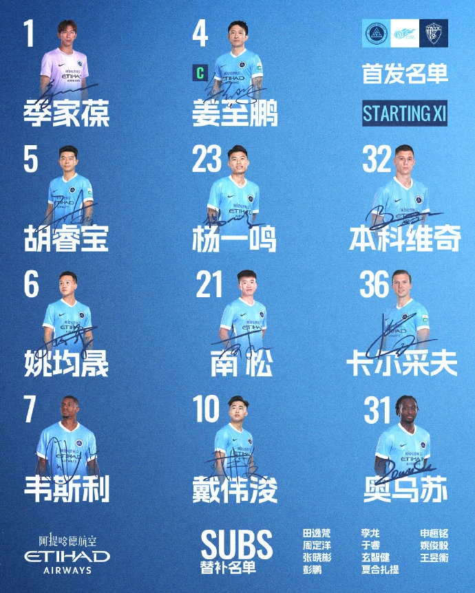 🔥深圳新鹏城主战云南玉昆首发阵容出炉！