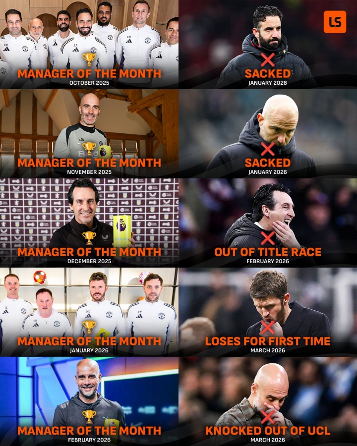 塔帅能否破魔咒？阿莫林、马雷斯卡获月最佳后下课，瓜帅欧冠出局