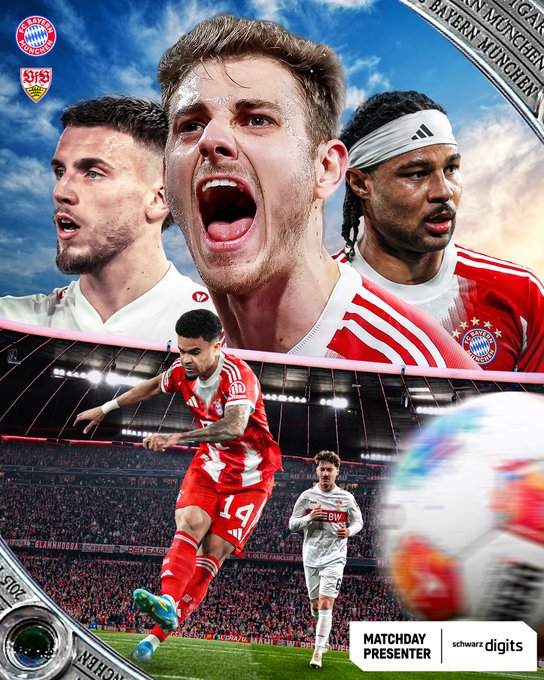 拜仁晒海报预热对阵斯图加特：迪亚斯、格纳布里、斯坦尼西奇出镜